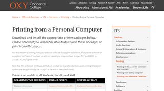 
                            7. Printing from a Personal Computer | Occidental College