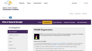 
                            2. PRISM Registration | New York State Psychiatric ... - nyspi irb