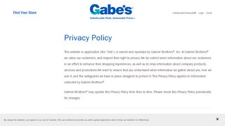 
                            6. Privacy — Gabe's