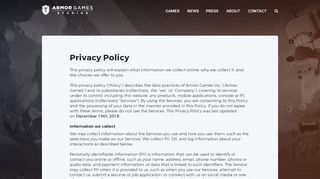 
                            7. Privacy Policy - Armor Games Studios