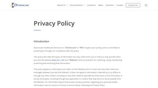 
                            3. Privacy Policy - Diversicare