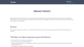 
                            1. PRIVACY POLICY - Jollor