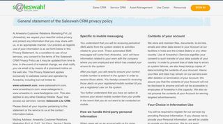 
                            4. Privacy Policy – Saleswah CRM