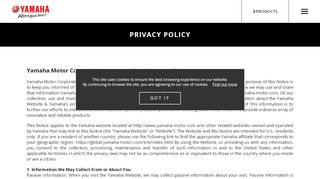 
                            7. Privacy Policy | Yamaha Motor Corporation, U.S.A.