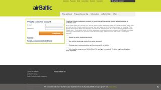 
                            2. Private Customer Account Login - airBaltic