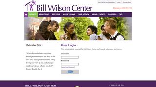 
                            2. Private Site : User Login - Bill Wilson Center