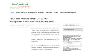 
                            3. PRMS Mahavidyalaya Merit List 2019 at www.prmsm.in for ...