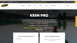 
                            3. Pro Site Login | KEEN Footwear