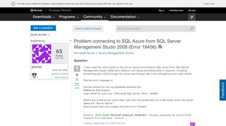 
                            3. Problem connecting to SQL Azure from SQL Server Management Studio ...