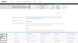 
                            6. Problem: Failed access to Portal for ArcGIS using a LDAP or Active ...