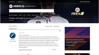 
                            3. Problem with login EA account on FIFA 18 PS4 - Answer HQ