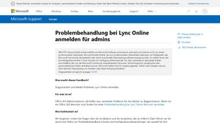 
                            3. Problembehandlung bei Lync Online anmelden für admins