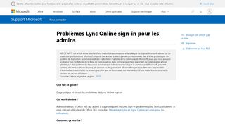
                            5. Problèmes Lync Online sign-in pour les admins