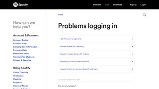 
                            3. Problems logging in - Spotify