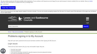 
                            4. Problems signing in to My Account - Lewes and Eastbourne Councils