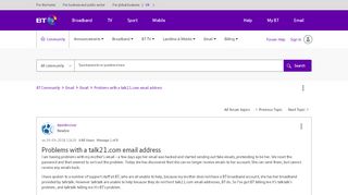 
                            6. Problems with a talk21.com email address - BT …