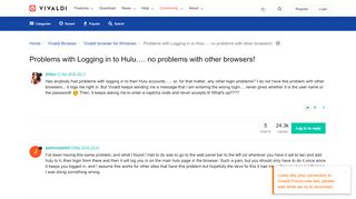 
                            8. Problems with Logging in to Hulu…. no problems with other ...