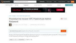 
                            8. Procedure to recover APC Powerchute Admin …