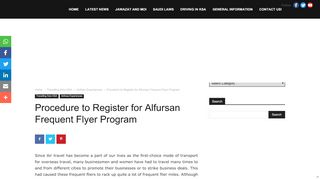 
                            8. Procedure to Register for Alfursan Frequent Flyer Program ...