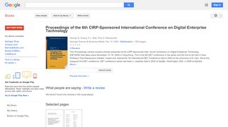 
                            7. Proceedings of the 6th CIRP-Sponsored International Conference on ...