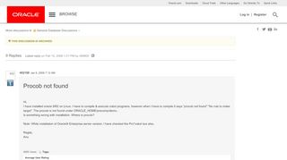 
                            6. Procob not found | Oracle Community