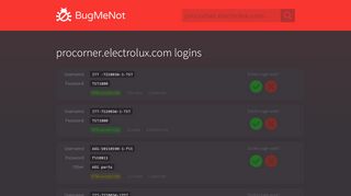 
                            5. procorner.electrolux.com passwords - BugMeNot