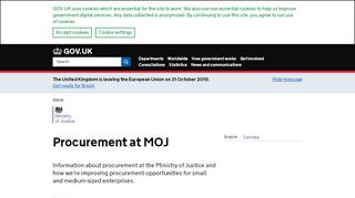 
                            7. Procurement at MOJ - Ministry of Justice - GOV.UK