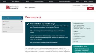 
                            4. Procurement | Directory of Professional Services | University of Bristol