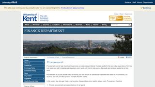 
                            7. Procurement - Finance Department - University of Kent