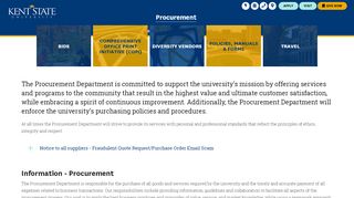 
                            2. Procurement | Home Page | Kent State University