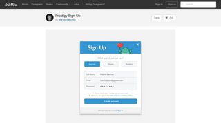 
                            8. Prodigy Sign-Up by Marvin Sanchez on Dribbble