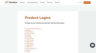 
                            10. Product Logins | Vertafore