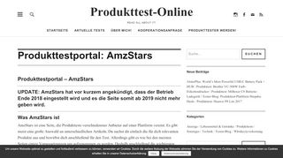 
                            8. Produkttestportal: AmzStars » Produkttest-Online