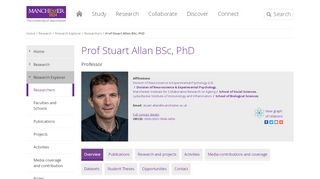 
                            8. Prof Stuart Allan BSc, PhD | The University of Manchester