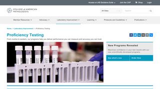 
                            6. Proficiency Testing | College of American Pathologists