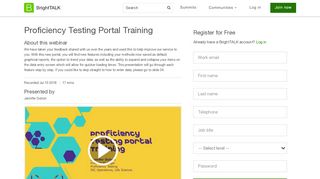 
                            8. Proficiency Testing Portal Training - BrightTALK