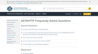 
                            3. Proficiency Testing Programs - Frequently Asked ... - ASTM International