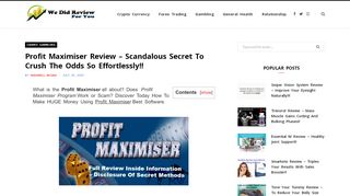 
                            7. Profit Maximiser Review - Scandalous Secret To Crush The ...