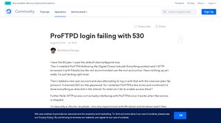 
                            2. ProFTPD login failing with 530 | DigitalOcean