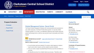 
                            4. Program Evaluation / Parent Portal - Clarkstown Central School District