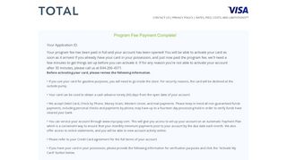 
                            4. Program Fee Payment Complete! - Total Visa