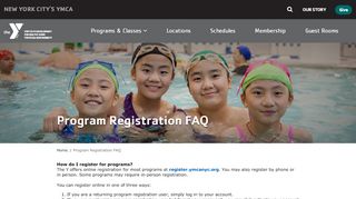 
                            5. Program Registration FAQ | NEW YORK CITY'S YMCA - YMCA NYC