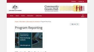 
                            4. Program Reporting | Community Grants Hub