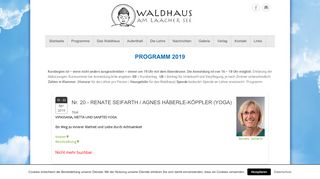 
                            2. Programm 2019 - Waldhaus am Laacher See