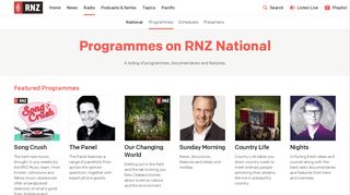 
                            4. Programmes on RNZ National