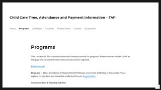 
                            6. Programs – Child Care Time, Attendance and Payment Information ...