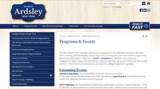 
                            8. Programs & Events | Ardsley NY