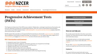 
                            8. Progressive Achievement Tests (PATs) - nzcer.org.nz