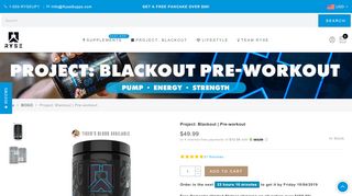 
                            5. Project: Blackout | Pre-workout – Ryse Supplements