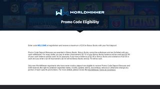 
                            8. Promo Code Eligibility - WorldWinner